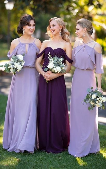 Damas de honor en color lila y morado 💜 13
