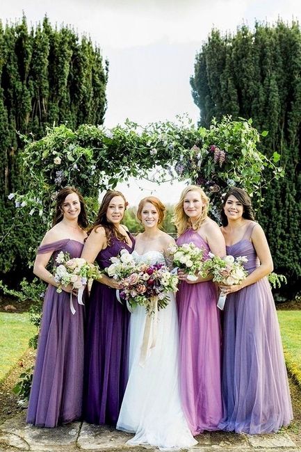 Damas de honor en color lila y morado 💜 14