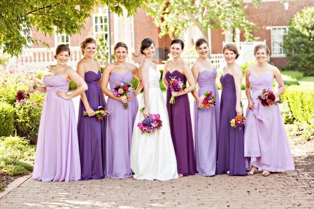 Damas de honor en color lila y morado 💜 15
