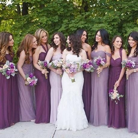 Damas de honor en color lila y morado 💜 21