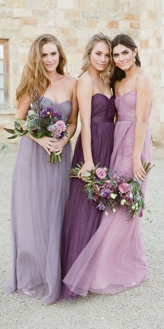 Damas de honor en color lila y morado 💜 22