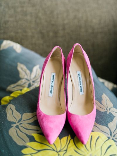 Zapatos de novia en color rosa 💗 15