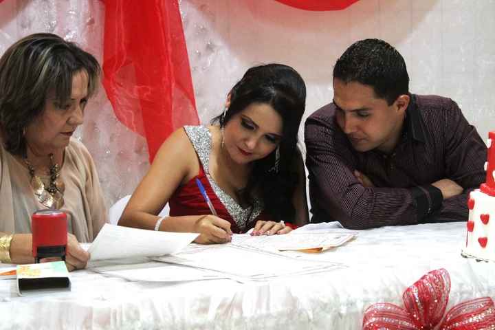 firma de la novia