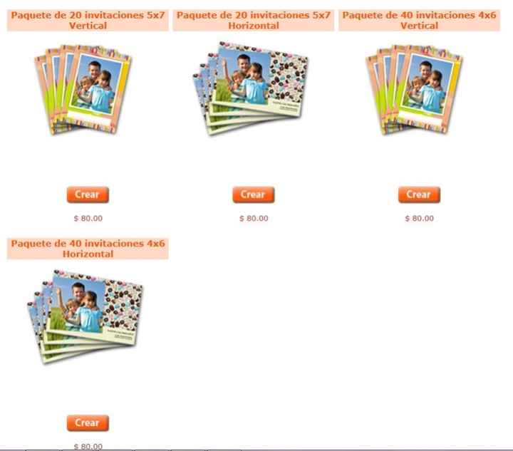 Página soriana precios de impresion de invitaciones