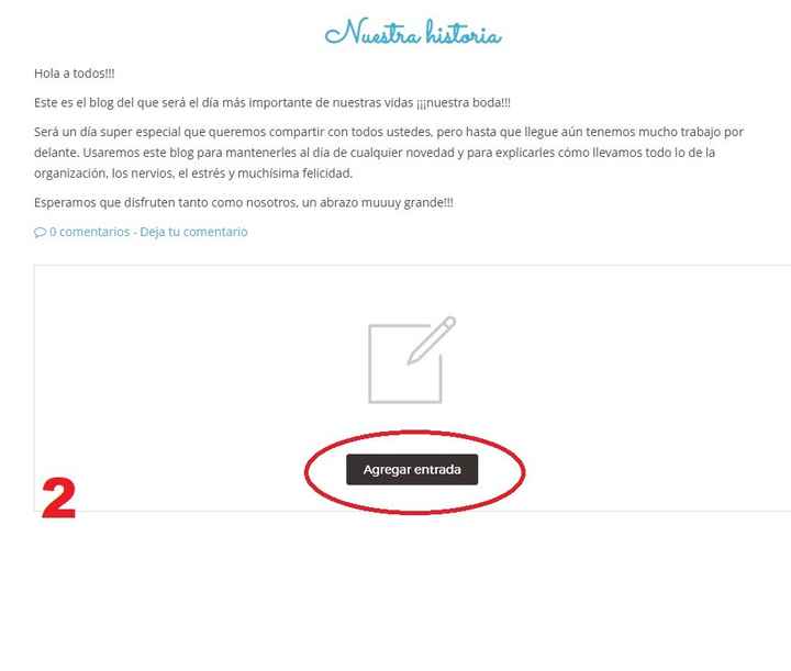 2) Click a "agregar entrada"
