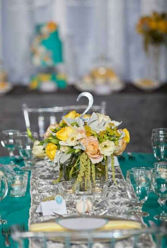 Turquesa, amarillo y gris... inspiración de boda!! - 2