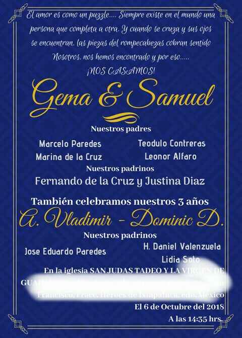 borrador y Presentación Invitaciónes parte 1 - 3