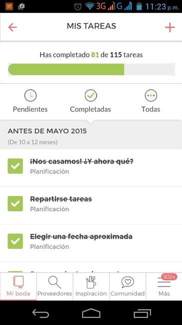 Cuantas tareas completadas llevan en el organizador???? - 1