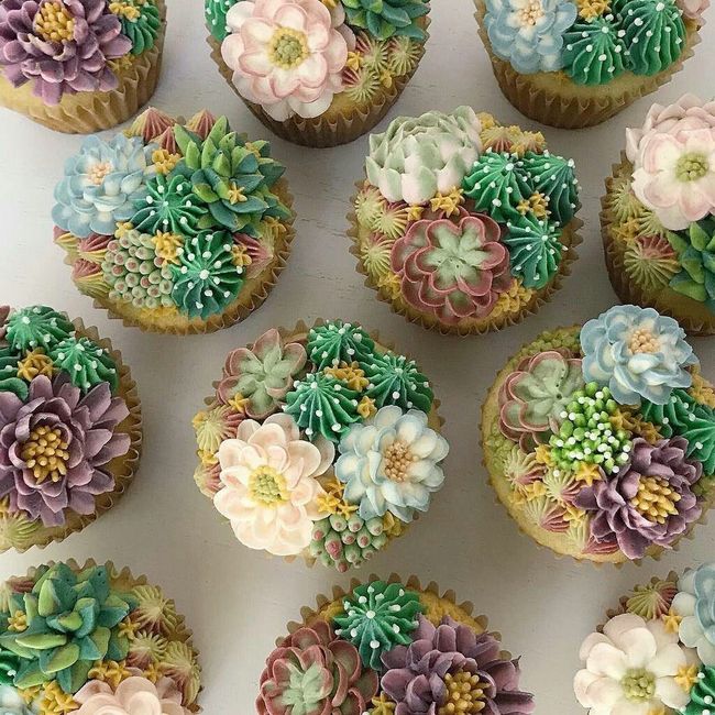 Cupcakes con suculentas 10