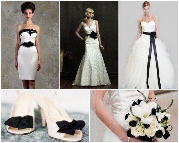 Ramo para vestido de novia blanco y negro 9