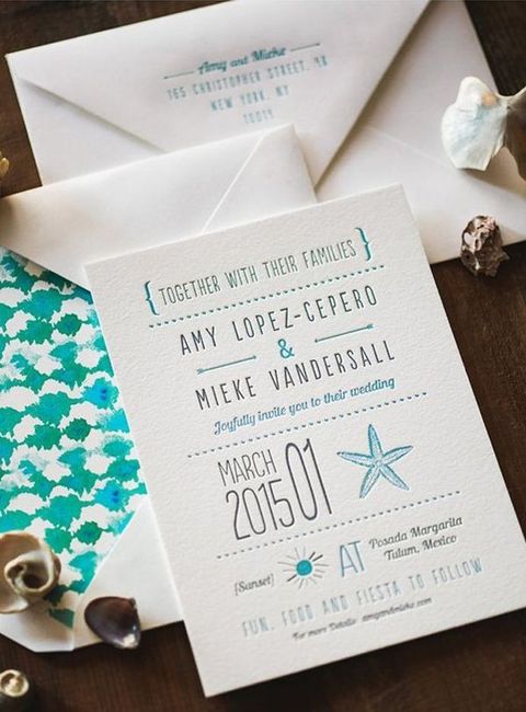 Como recomiendan la invitación si la boda sera en la playa? 2