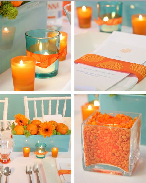 Colores : Centros de mesa en tono Naranja 5