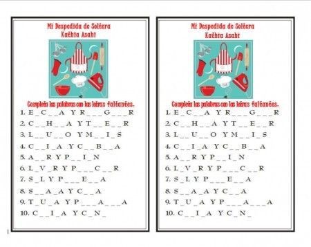 Juegos para el bridal shower 11