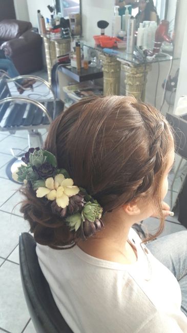 Suculentas como tocado de novia 4