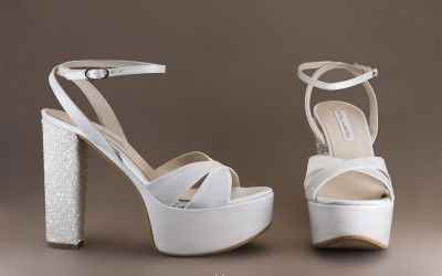 Zapatillas tacón ancho para novia. - 1