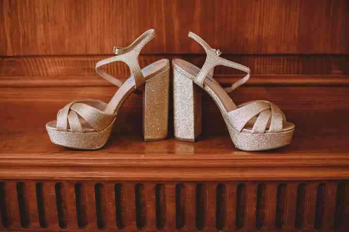 Zapatillas tacón ancho para novia. - 14