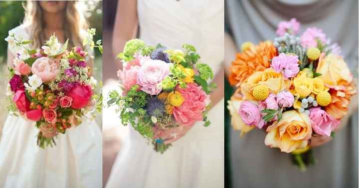 Ramos de rosas y flores de varios colores