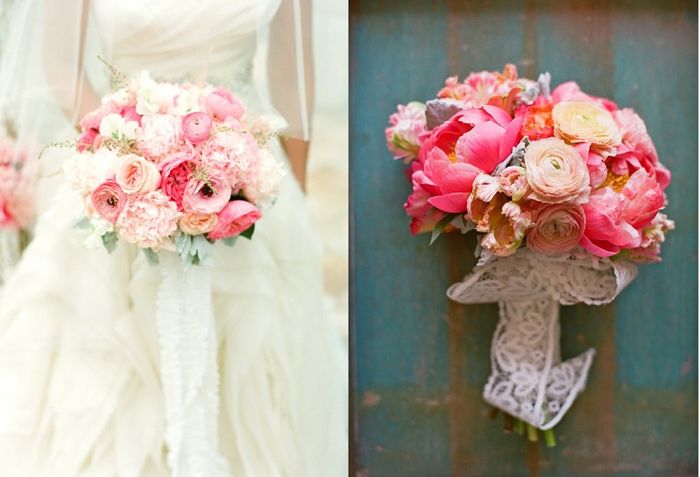 Ramo de novia en tonos blanco y coral