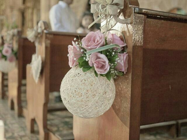 Corazones de mimbre en la decoración de boda - 1