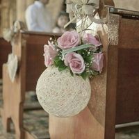 Corazones de mimbre en la decoración de boda - 1