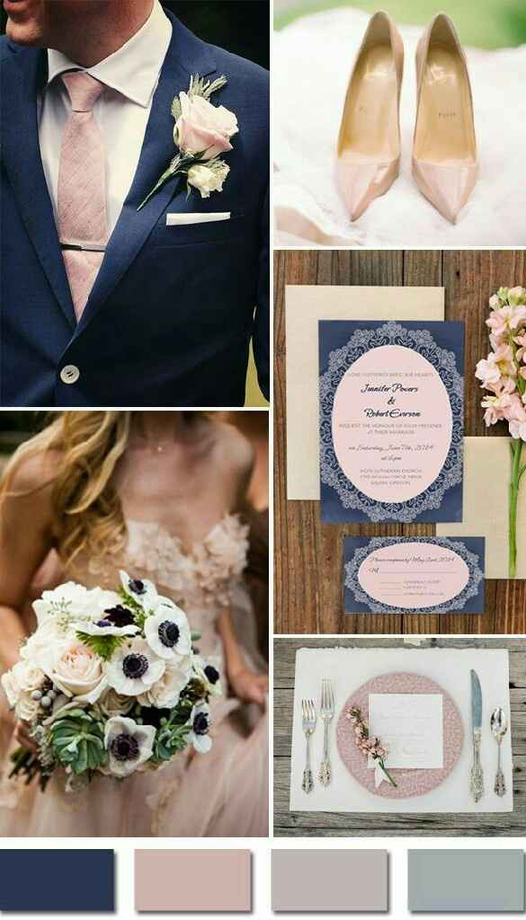 Combinación de colores navy y dusty pink - 1