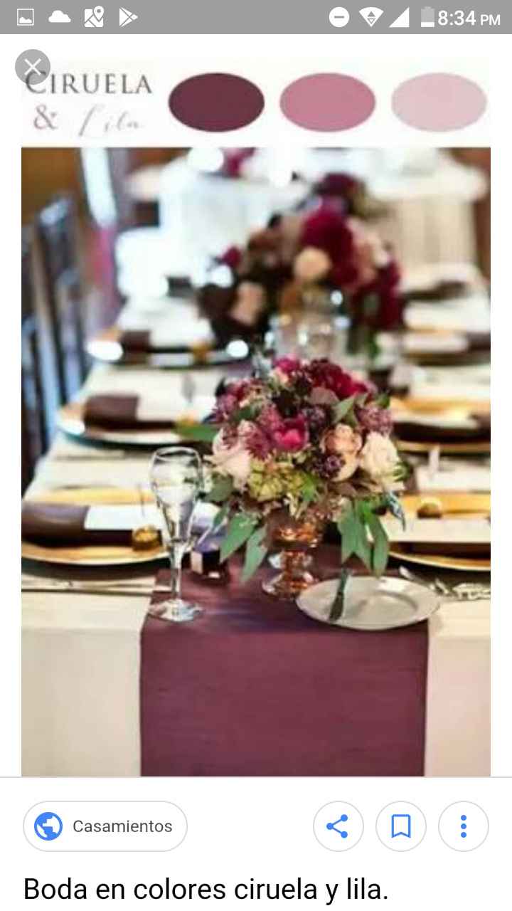 mantel blanco con camino ciruela (este no se si convine mucho )