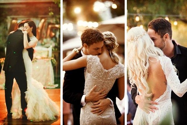 La primera de las ideas de fotos del vals de la boda es la novia y el novio abrazados que es como ge