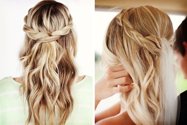 Ideas de peinados con pelo suelto y trenza 3