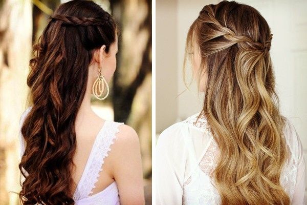 Ideas de peinados con pelo suelto y trenza 9