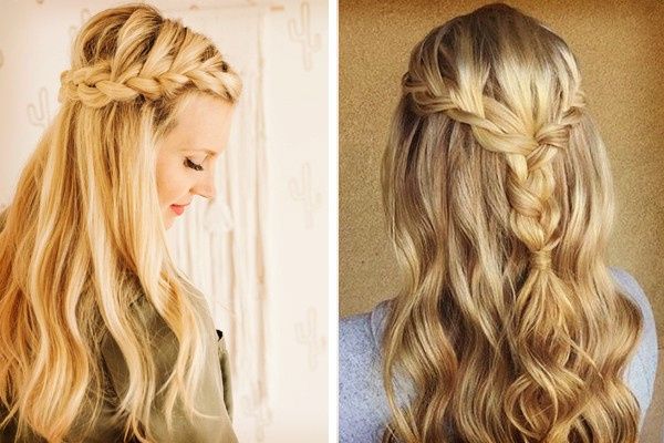 Ideas de peinados con pelo suelto y trenza 11