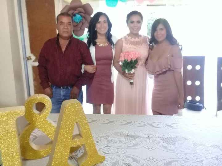 Con mi papá y mis hermanas