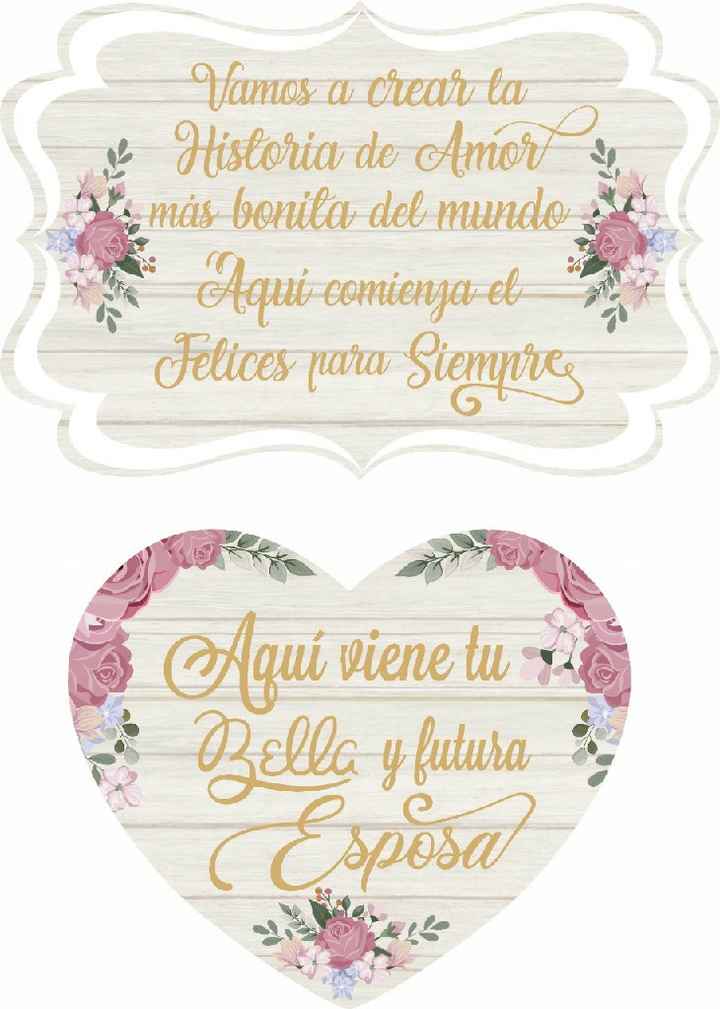 Ideas para los carteles anunciando la llegada de la novia - 1