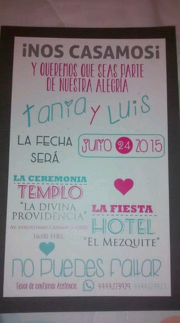 Llegaron mis invitaciones... - 2