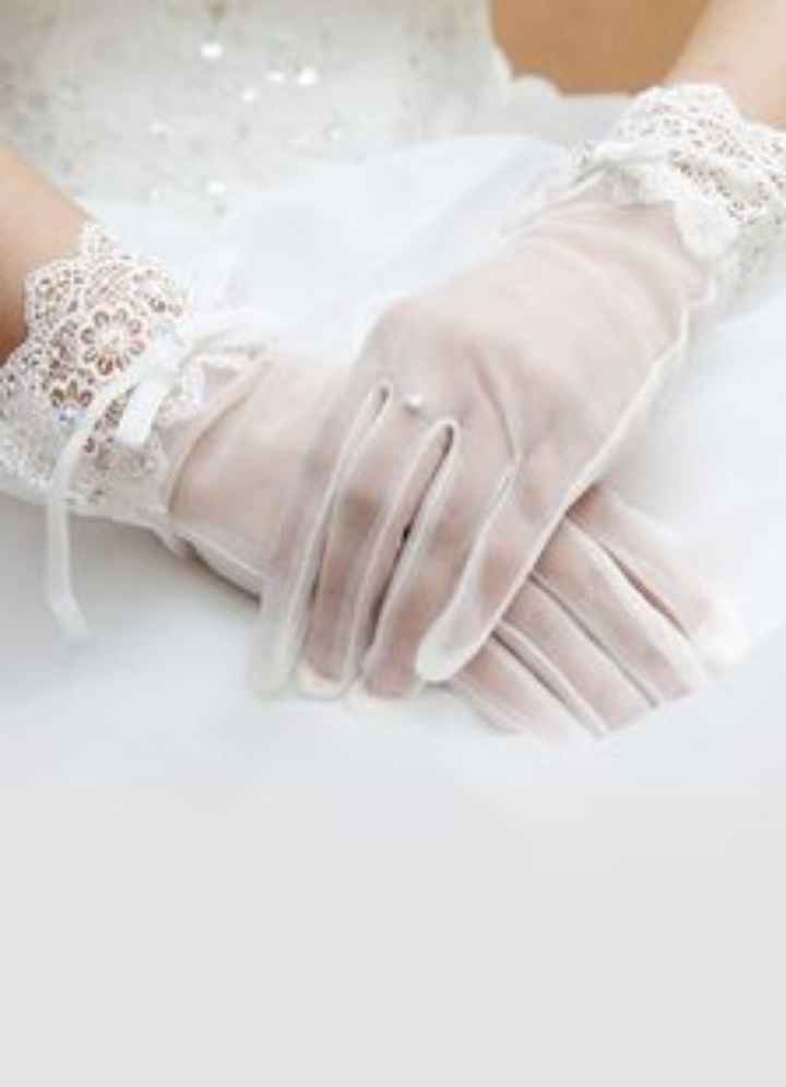 Vestido de novia con guantes - 2