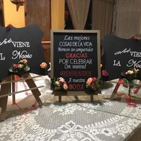 letreros de pajes y  de la entrada del salón 