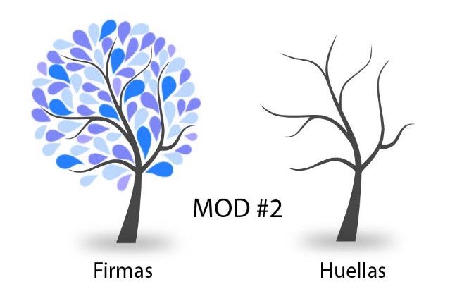 modelo 1 de formas y 2 de huellas