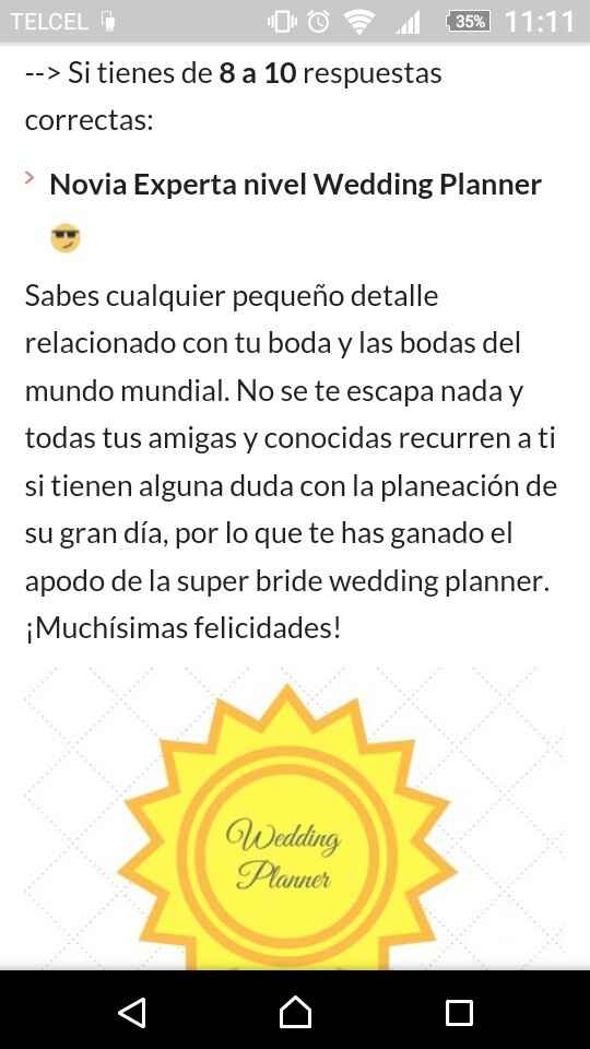 Mi nivel de bodas es novia experta nivel wedding planner - 1