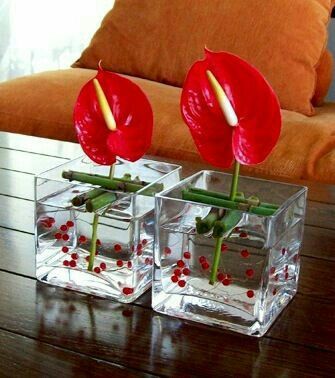 Centros de mesa con anturios. - 11