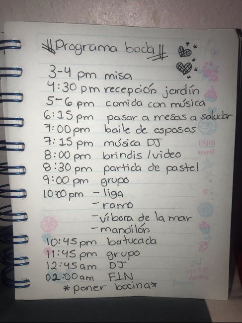 Horarios de la boda 👰🏽🤵🏽💜⏰ - 1