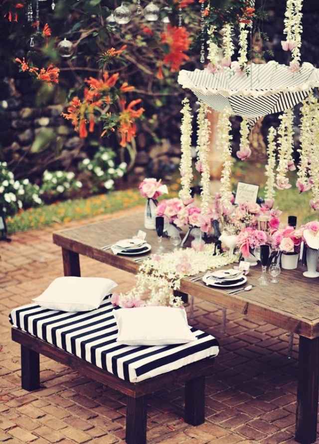 Ocupo ideas para boda vintage: gama de colores - rosa, blanco y negro - 4