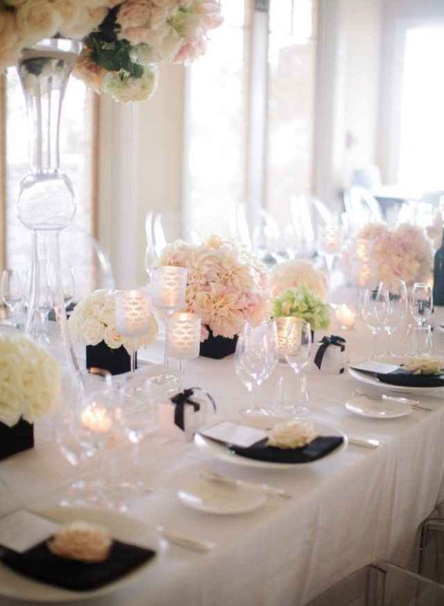Ocupo ideas para boda vintage: gama de colores - rosa, blanco y negro - 6