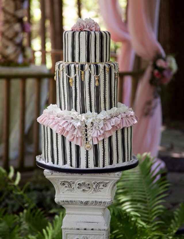Ocupo ideas para boda vintage: gama de colores - rosa, blanco y negro - 7
