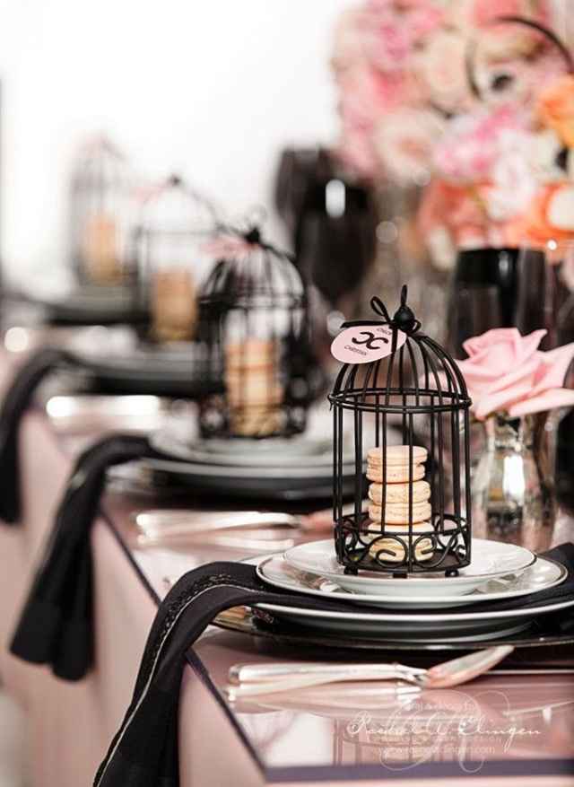 Ocupo ideas para boda vintage: gama de colores - rosa, blanco y negro - 8