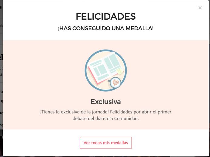 y ayer queridas Brides sin querer queriendo, yo que no había visto la hora y me gano otra medallita
