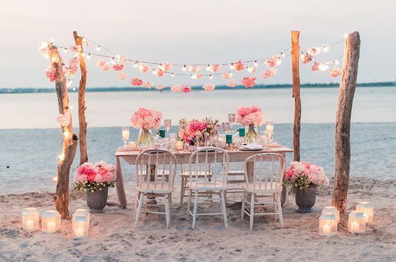 Décoration mesas boda en playa 🌴 - 9