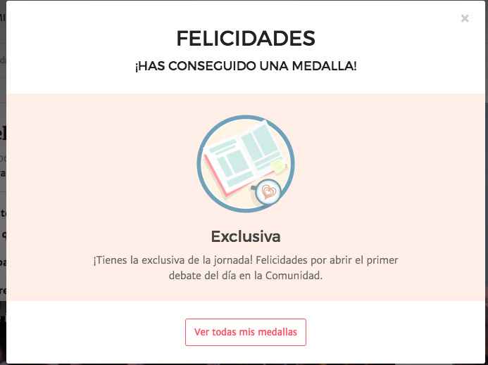 y ayer queridas Brides sin querer queriendo, yo que no había visto la hora y me gano otra medallita