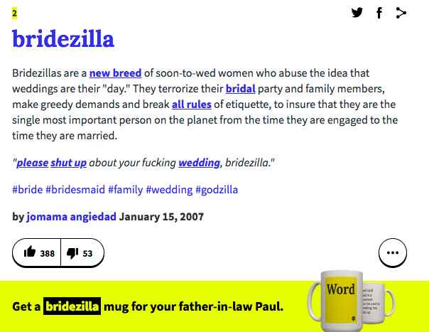 Bridezilla Urban Dictonary