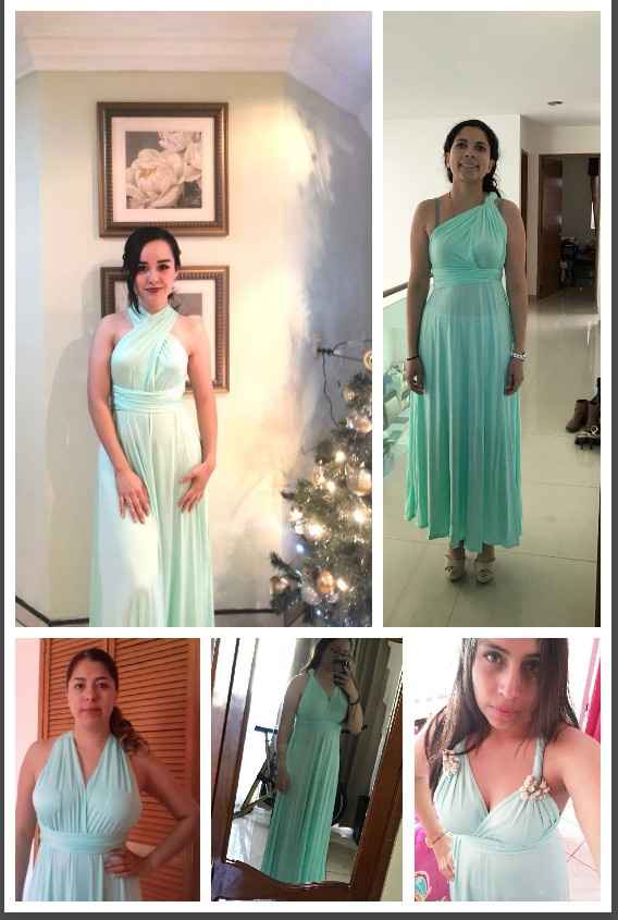 Las damas probando sus vestidos