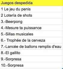 Los juegos de la despedida