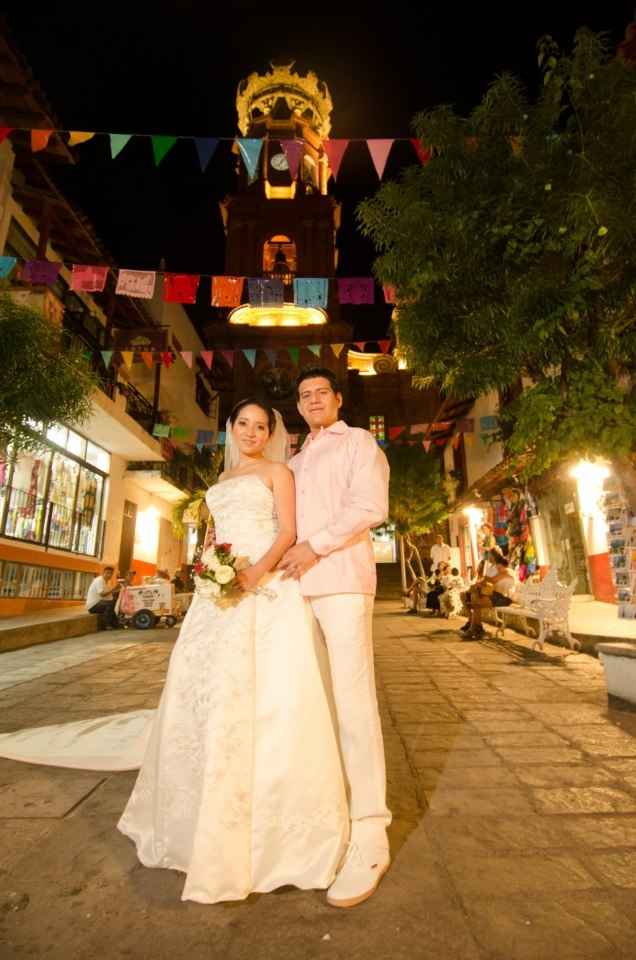 Afuera de la iglesia